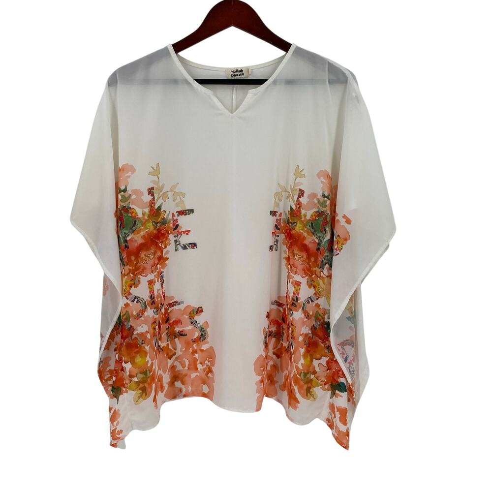 White floral blouse Molly Bracken one size peach